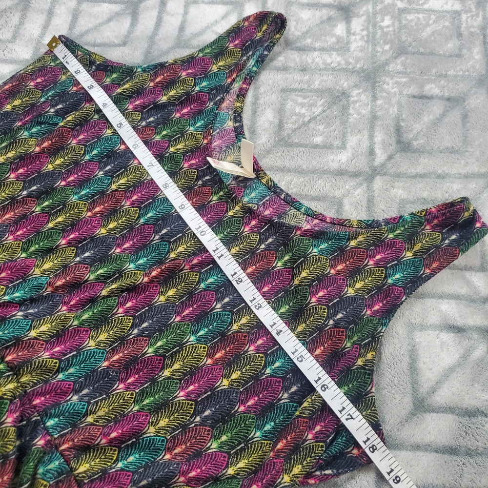Target Xhilaration multicolored feather print dress Size XL - Picture 4 of 6